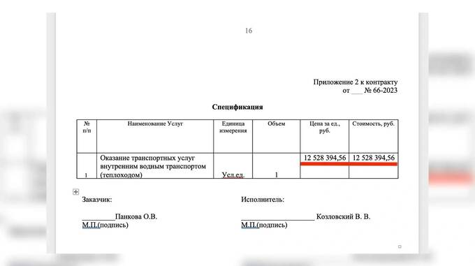 Из года в год в течение 10 лет контракт на работу теплохода 