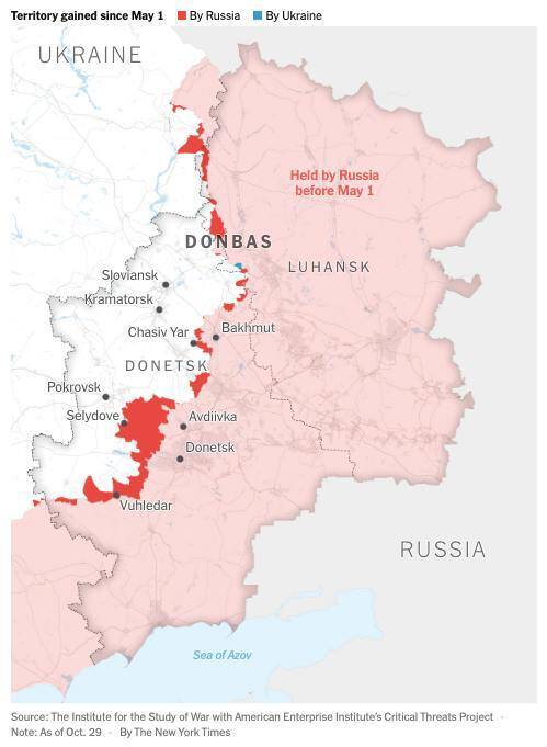 Россия захватывает села в Донецкой области, приближаясь к важному логистическому хабу ВСУ