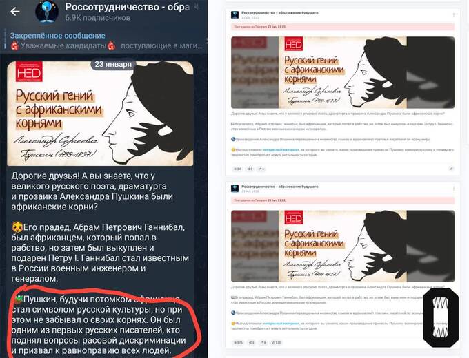 Россотрудничество назвал Пушкина борцом с расизмом и вызвало гнев националистов